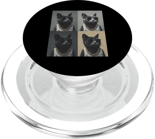 Vintage Photobooth Katze trägt Sonnenbrille und Anzug PopSockets PopGrip für MagSafe Vintage Photobooth Katze trägt Sonnenbrille und Anzug PopSockets PopGrip für MagSafe von Cat and Kitten Photograph Designs