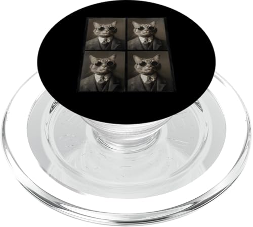 Vintage Photobooth Katze trägt Sonnenbrille und Anzug PopSockets PopGrip für MagSafe Vintage Photobooth Katze trägt Sonnenbrille und Anzug PopSockets PopGrip für MagSafe von Cat and Kitten Photograph Designs