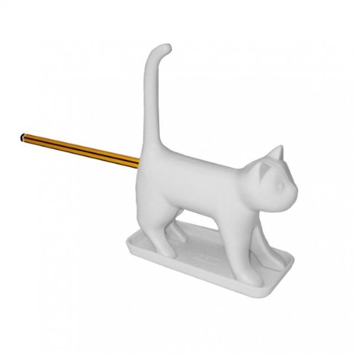 Anspitzer mit Katzen-Motiv, Weiß von Cat