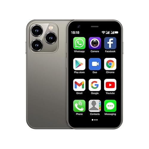 CatCalls Mini Smartphone Entsperrt 4G Handy, 3.0 Zoll, 32GB Erweiterbar bis zu 128GB, Dual SIM Dual Kamera, Android 10.0, Unterstützung WiFi Bluetooth Backup Telefon (XS15-Grey) von CatCalls