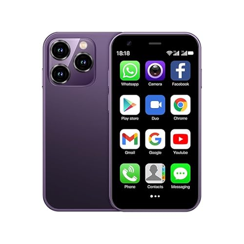 CatCalls Mini Smartphone Entsperrt 4G Handy, 3.0 Zoll, 32GB Erweiterbar bis zu 128GB, Dual SIM Dual Kamera, Android 10.0, Unterstützung WiFi Bluetooth Backup Telefon (XS15-Purple) von CatCalls