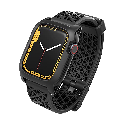 Catalyst Active Defense Hülle Entwickelt für Apple Watch Series 8/7 41 mm, sturzsicher, 3 m, EKG- und EKG-kompatibel, stoß- und kratzfest, Sportband, atmungsaktiv, robust (Stealth Black) von Catalyst