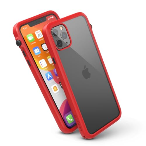 Catalyst - Hülle für iPhone 11 Pro Max mit durchsichtigem Rückseite, 3meter Fallschutz, Truss-Dämpfungssystem, Mute-Schalter, kompatibel mit kabellosem Aufladen, iPhone 11 Pro Max case - Rot von Catalyst