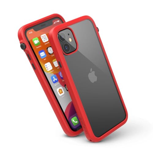 Catalyst - Hülle für iPhone 11 mit durchsichtigem Rückseite, 3 Meter Fallschutz, Truss-Dämpfungssystem, Mute-Schalter, kompatibel mit kabellosem Aufladen, Lanyard, iPhone 11 case - Rot von Catalyst