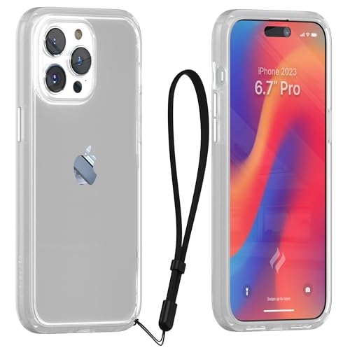 Catalyst Influence Case Compatible with iPhone 15 Pro Max, Wireless Charging, Drop Proof, Anti Fingerprint, Raised Edges, Anti Scratches, 30% Louder Forward Audio, Lanyard Included - Frosted Clear von Catalyst