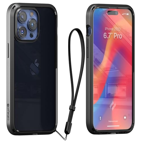 Catalyst Influence Case Compatible with iPhone 15 Pro Max, Wireless Charging, Drop Proof, Anti Fingerprint, Raised Edges, Anti Scratches, 30% Louder Forward Audio, Lanyard Included - Midnight Black von Catalyst