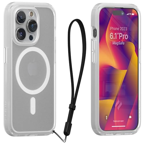 Catalyst Influence Case for iPhone 15 Pro, Wireless Charging Compatible, Drop Proof, Fingerprint Resistant, Raised Edges, Preventing Scratches, 30% Louder Audio, Lanyard Included - Frosted Clear von Catalyst