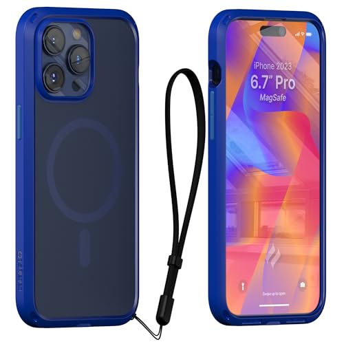 Catalyst Influence Case for iPhone 15 Pro Max, Wireless Charging Compatible, Drop Proof, Anti Fingerprint, Raised Edges, Anti Scratches, 30% Louder Audio, Lanyard Included - Atlantic Blue von Catalyst