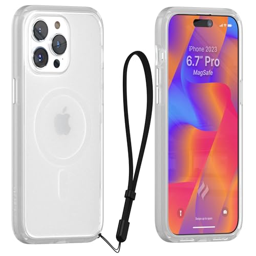 Catalyst Influence Case for iPhone 15 Pro Max, Wireless Charging Compatible, Drop Proof, Anti Fingerprint, Raised Edges, preventing Scratches, 30% Louder Audio, Lanyard Included - Frosted Clear von Catalyst