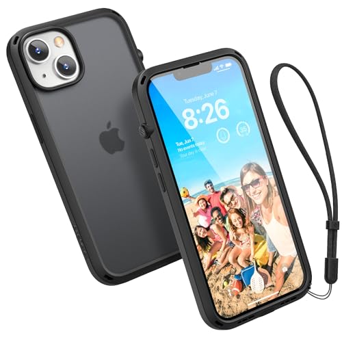 Catalyst Influence Case für iPhone 14 Plus, 2,5-Fach höherer Fallschutz, resistent gegen Fingerabdrücke, langlebig, 30% lauteres Vorwärtsaudio, inklusive Umhängeband – Stealth Black von Catalyst