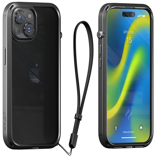 Catalyst Influence Case iPhone 15 Midnight Black - Kompatibel, Erhöhte Kanten, Sturzfest, Integrierte Schlüsselband Befestigung, Handschlaufe - Schwarz von Catalyst
