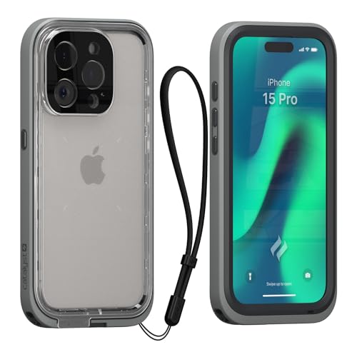Catalyst Total Protection Case for iPhone 15 Pro - 5X More Waterproof iPhone 15 Pro Case, Highly Responsive Screen and Face ID, Perfect Pictures, Survives up to 65% Higher Drops, Works with 5G - Gray von Catalyst
