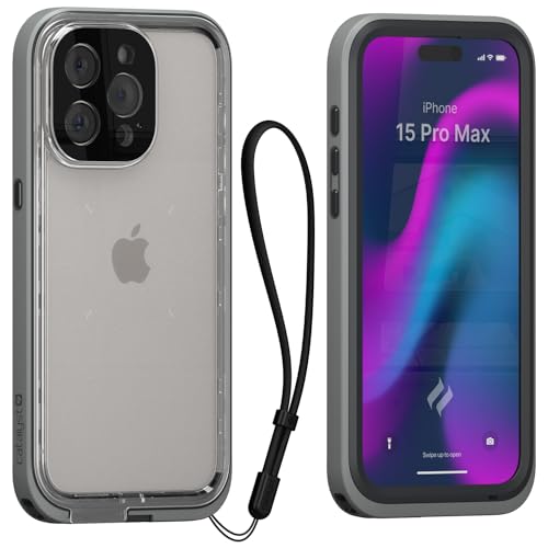 Catalyst Total Protection Case for iPhone 15 Pro Max – 5X More Waterproof iPhone 15 Pro Max Case, Highly Responsive Screen and Face ID, Survives up to 65% Higher Drops, Works with 5G (Gray) von Catalyst