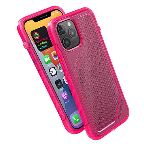 Vibe Series Hülle, designt für iPhone 12 Pro Max, patentierte drehbare Stummschaltung, 3 m fallfest, kompatibel mit MagSafe, Crux-Zubehör Befestigungssystem - Neon Pink von Catalyst
