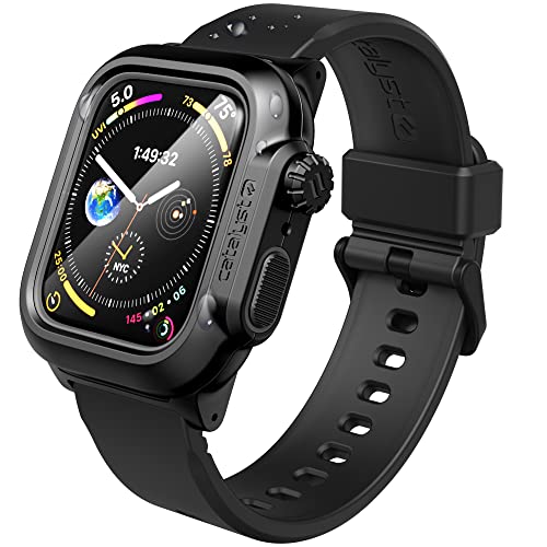 Catalyst Wassserdicht Hülle für Apple Watch 44mm, Series 6, Series SE, Series 5/4 44mm, Wassserdicht, Premium Weichtes Silikon, Stoß- und Fallfest (Black) von Catalyst