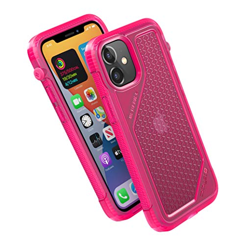 Vibe Series Hülle, designt für iPhone 12 Mini, patentierte drehbare Stummschaltung, 3 m fallfest, kompatibel mit MagSafe, Crux-Zubehör Befestigungssystem - Neon Pink von Catalyst