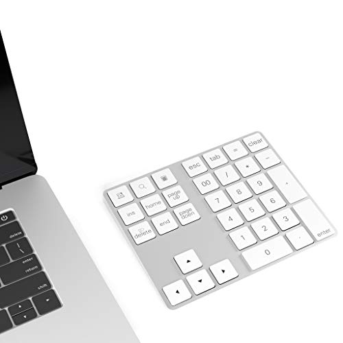 Cateck Bluetooth Ziffernblock 34 Tasten Nummernblock NumPad kabellose Nummer Tastatur wiederaufladbar Numerische Tastatur für Computer Laptop Tablet iPad kompatibel mit MacBook Windows Surface Pro von Cateck