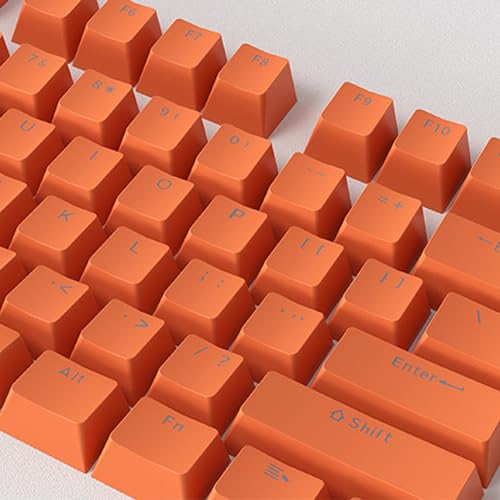 Catekro Tastenkappen, Standard Doubleshot ABS Tastenkappen-Set, OEM-Profil, durchscheinende Tastenkappen für DIY mechanische Tastatur (Orange-ABS) von Catekro