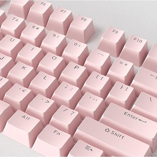 Catekro Tastenkappen, Standard Doubleshot ABS Tastenkappen-Set, OEM-Profil, durchscheinende Tastenkappen für DIY mechanische Tastatur (Rosa-ABS) von Catekro