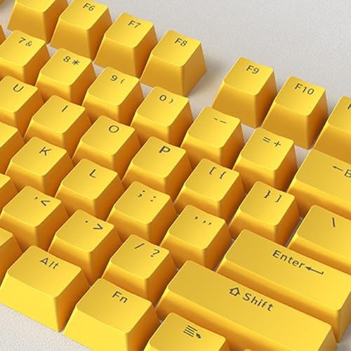 Catekro Tastenkappen-Set für mechanische Gaming-Tastatur, ABS-OEM-Profil, Doppelschuss-Tastenkappen-Set für mechanische Tastatur, Gelb von Catekro