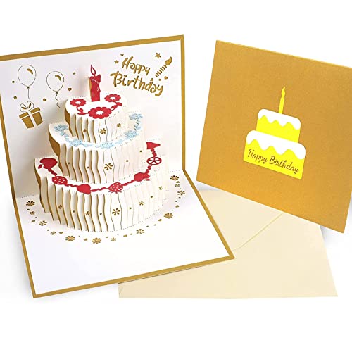 Catelves Geburtstagskarte Frau mit Umschlag, Pop up Karte Geburtstag, Geburtstagskarte Pop Up, Popup Karte Geburtstag, 3D Karte Geburtstag, Birthday Card, Geburtstagskarte 3D, 3D Geburtstagskarten von Catelves