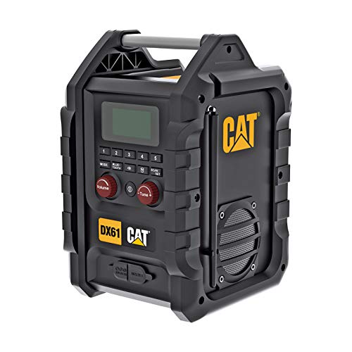 CAT Akku Baustellenradio Baustellen Radio Akku Radio 18V Tragbares Radio USB-Ausgang, mit AUX-IN DAB FM und Bluetooth 3.5mm Schutzklasse IP54 2X Stereo-Lautsprecher (ohne Akku) mit AC Ladekabel von Caterpillar