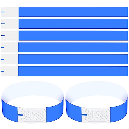 100 Stück Event Armbänder, Wasserdichtes Papier Einlassbänder mit Klebeverschluss, Securebänder Kontrollbänder Eintrittsbänder für Club Party Festival Wasserpark, 25 x 2 cm (Blau) von Catime