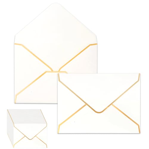 50 Stück Geschenkkarten-Umschläge, Umschläge, Briefhüllen Papier 18,5 x 13,5 cm, Bunte Briefumschläge, Briefhüllen Papier Geschäfts für Party Hochzeiten Geschäftsveranstaltungen (Weiß) von Catime