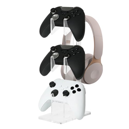 Catime Game Controller Halterung, Gaming Headset und Controller Ständer, Kopfhörer Aufhänger, Gamepad Ständer, Headset Halterung Tisch, Game Controller Rack, Controller Display Stand, 3 Ebenen, Acryl Catime Game Controller Halterung, Gaming Headset und Controller Ständer, Kopfhörer Aufhänger, Gamepad Ständer, Headset Halterung Tisch, Game Controller Rack, Controller Display Stand, 3 Ebenen, Acryl von Catime