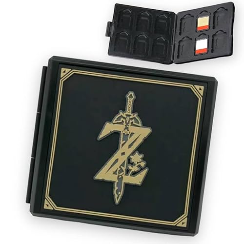 Nintendo Switch Games Case Storage - Black Zelda Logo Design - Holds 12 Switch Game Cards & 12 Micro SD Cards - Micro SD Storage Case Games Case BOTW von CattBlack