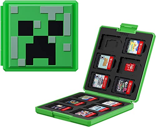 Nintendo Switch Games Case Storage - Minecraft - Holds 12 Switch Game Cards & 12 Micro SD Cards - Micro SD Storage Case Games Case von CattBlack
