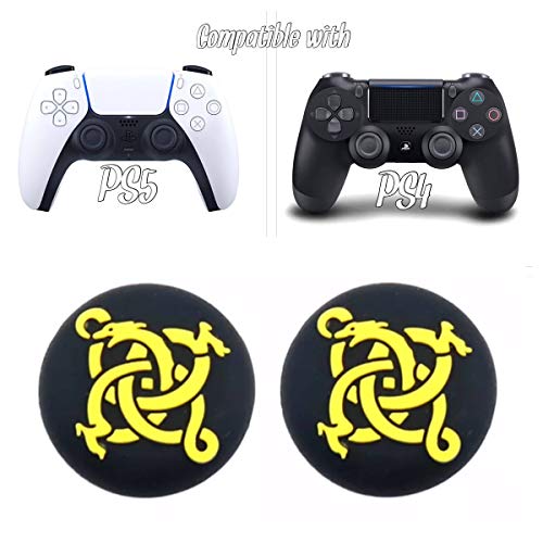 PS5 and PS4 Thumb Grips - Tribal Knot - Pack of 2 Rubber Thumb Grips for PlayStation 5 and 4 Thumb Sticks Silicone Protective Covers von CattBlack