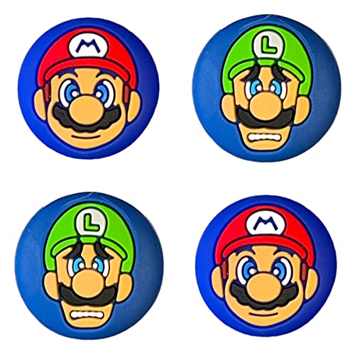 Super Mario Brothers - Mario Face & Luigi Face - Pack of 2 Thumb Grips - For Nintendo Switch Joy-Con / Switch Lite - Rubber Silicone Protective Covers von CattBlack