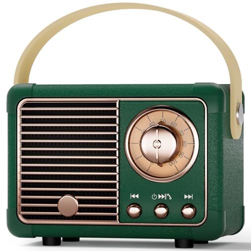 Caulikine Mini Tragbarer Bluetooth Lautsprecher Coolen Retro Bluetooth Lautsprecher Perfekt für Zimmer Deko,Büro Deko,Wohnzimmer Deko Modern Musikbox Kindergeburtstag Gastgeschenke,Geschenke(Grün) von Caulikine