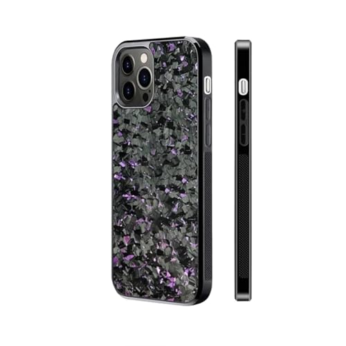 Forged Carbon Fiber Phone Case, Carbon Fiber Phone Case, Carbon Fiber for iPhone Case, Support Wireless Charging (for iPhone 12 Pro Max,Purple) von Cautorsy