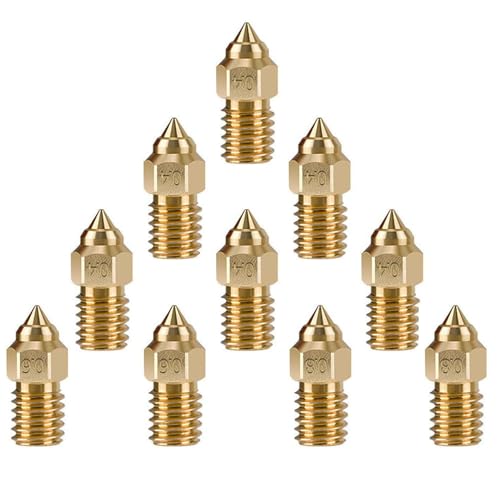Cavabien 10pcs Multi Size Nozzles for Ender 3 V3 SE/Ender 5 S1/Ender 7 3D Printer, Brass Hotend Nozzles 0.4/0.6/0.8mm von Cavabien