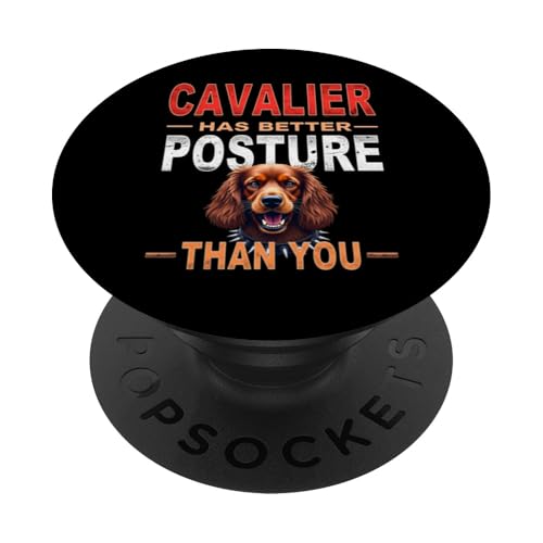 Lustiges Geschenk für Hundebesitzer von Cavalier King Charles Spaniel PopSockets Klebender PopGrip von Cavalier King Charles Spaniel Fun Designs