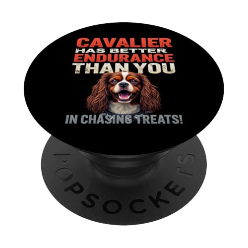 Lustiges Geschenk für Hundebesitzer von Cavalier King Charles Spaniel PopSockets Klebender PopGrip von Cavalier King Charles Spaniel Fun Designs
