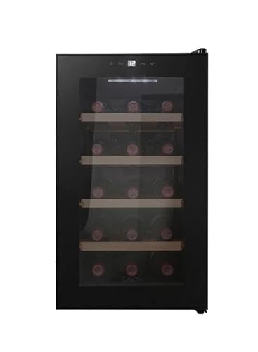 CAVIN Freistehender Weinkühlschrank - Northern Collection 15 Black, 15 Flaschen, Thermoelektrische Kühlung, Geräuschniveau 26 dB, kleiner schwarzer Kühlschrank, Glastür von Cavin