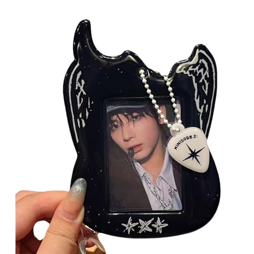 Caviotess Kpop Fotokartenhalter mit Schlüsselanhänger, PVC, für Kreditkarten, Ausweise, Fotos, Schwarz Caviotess Kpop Fotokartenhalter mit Schlüsselanhänger, PVC, für Kreditkarten, Ausweise, Fotos, Schwarz von Caviotess