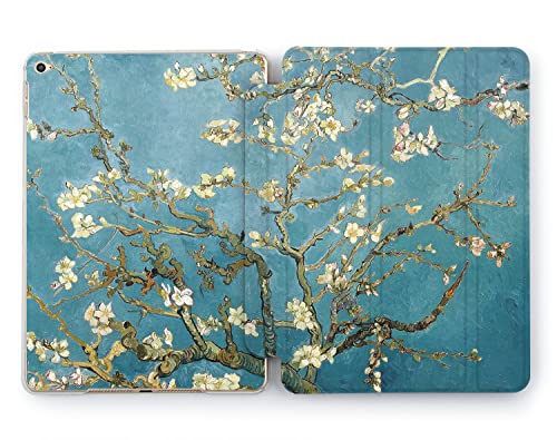 Cavka Hülle Kompatibel mit iPad Air 3. Generation 2019 Pro 10,5 Zoll 2017 Vintage Durable Leichte Magnetische Abdeckung Blau Fancy Mandel Baum Van Gogh Art von Cavka