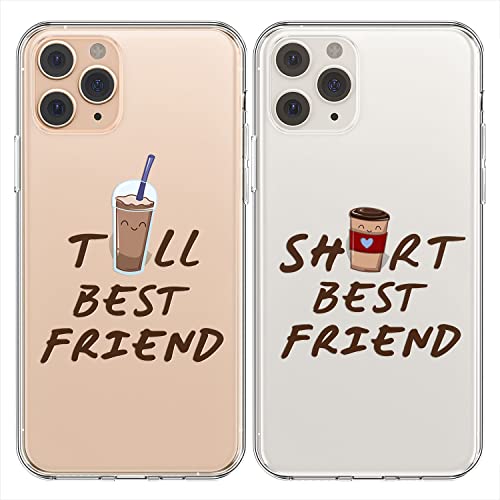 Cavka Passende Handyhülle, kompatibel mit iPhone 13 Pro, 15,5 cm (6,1 Zoll), niedlich, groß und kurz, beste Freunde, leicht, Freundschaft, Geschenkidee für beste Freunde, lustige Freundin, BFF, von Cavka