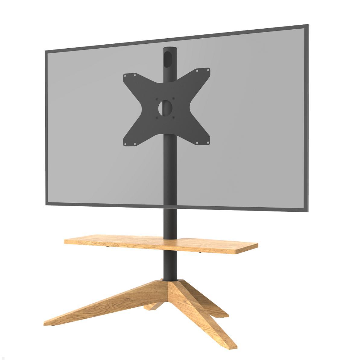 Cavus CROSS TV St?nder mit Ablage 32-65 Zoll, VESA 400x300, Eiche Holz von Cavus