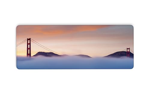 Golden Gate Bridge, Tastatur und Mauspad, Schreibtischunterlage mit gesäumten Kanten und rutschfester Unterseite, Computer-Mauspad, Tastatur, komplettes Schreibtisch-Mauspad für Gaming, Büro, Zuhause Golden Gate Bridge, Tastatur und Mauspad, Schreibtischunterlage mit gesäumten Kanten und rutschfester Unterseite, Computer-Mauspad, Tastatur, komplettes Schreibtisch-Mauspad für Gaming, Büro, Zuhause von Cawpom
