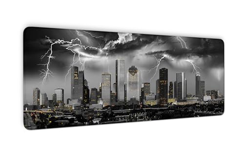 Houston Schreibtischunterlage, Houston Skyline Mauspad, großes Schreibtisch-Mauspad, Schreibtischunterlage Stadt, Tastatur und Mauspad, Schreibtischunterlage mit 3 mm rutschfester Unterseite und Houston Schreibtischunterlage, Houston Skyline Mauspad, großes Schreibtisch-Mauspad, Schreibtischunterlage Stadt, Tastatur und Mauspad, Schreibtischunterlage mit 3 mm rutschfester Unterseite und von Cawpom