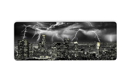 Mauspads Los Angeles Skyline, großes Gaming-Mauspad mit gesäumten Kanten und rutschfester Unterseite, Gaming-Schreibtischunterlage für Tastatur und Mauspad für Arbeit, Spiel, Büro, Zuhause, 80 x 30 cm Mauspads Los Angeles Skyline, großes Gaming-Mauspad mit gesäumten Kanten und rutschfester Unterseite, Gaming-Schreibtischunterlage für Tastatur und Mauspad für Arbeit, Spiel, Büro, Zuhause, 80 x 30 cm von Cawpom