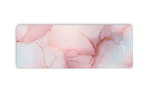 Schreibtischunterlage mit weicher, glatter Oberfläche und 3 mm rutschfester Gummiunterseite, rosa goldenes Marmor-Muster, Schreibtischunterlage mit gesäumten Kanten, Tastatur-Mauspad für Gaming, Büro Schreibtischunterlage mit weicher, glatter Oberfläche und 3 mm rutschfester Gummiunterseite, rosa goldenes Marmor-Muster, Schreibtischunterlage mit gesäumten Kanten, Tastatur-Mauspad für Gaming, Büro von Cawpom