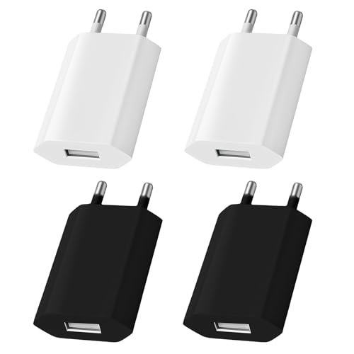 4 Pack USB Ladegerät 5V 1A, USB Netzstecker 5W, Adapter Steckdose Netzteil US B Ladestecker kompatibel für i-Phone 12/13/11/XS/XR/8/7, Sam-Sung Galaxy, GOO-gle Pixel, Xiaomi, One-Plus 4 Pack USB Ladegerät 5V 1A, USB Netzstecker 5W, Adapter Steckdose Netzteil US B Ladestecker kompatibel für i-Phone 12/13/11/XS/XR/8/7, Sam-Sung Galaxy, GOO-gle Pixel, Xiaomi, One-Plus von Caybats