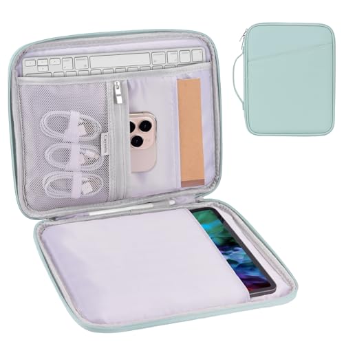 iPad Pro 12.9 Sleeve Carrying Case, Padded Protective Accessories Bag for Pad Pro 12.9 M2/M1/2018-2020, Surface Pro 9/8/X, 12.5 inch Galaxy Tab S9+/S8+ (PU-Mint Green12.9) von Cayeelu