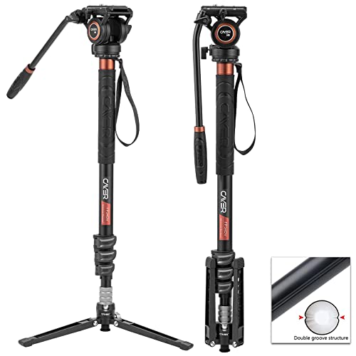 Cayer FP34 Einbeinstativ mit Füßen, 71-Zoll-Aluminium-Teleskop-Kamera-Einbeinstativ mit Fluidkopf und 3-Bein-Stativbasis für Canon Nikon Sony Olympus Panasonic DSLR-Kamera Cayer FP34 Einbeinstativ mit Füßen, 71-Zoll-Aluminium-Teleskop-Kamera-Einbeinstativ mit Fluidkopf und 3-Bein-Stativbasis für Canon Nikon Sony Olympus Panasonic DSLR-Kamera von Cayer